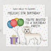 Cream Mini Goldendoodle Niedlicher Cartoon Hund Ge Einladung (Vorne/Hinten)