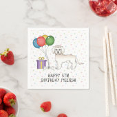 Cream Mini Goldendoodle Niedlicher Cartoon Hund Ge Serviette (Beispiel)