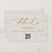 Cream MInimal Elegant Hochzeitdetails Begleitkarte (Vorne/Hinten)