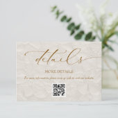 Cream MInimal Elegant Hochzeitdetails Begleitkarte (Stehend Vorderseite)