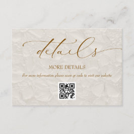 Cream MInimal Elegant Hochzeitdetails Begleitkarte