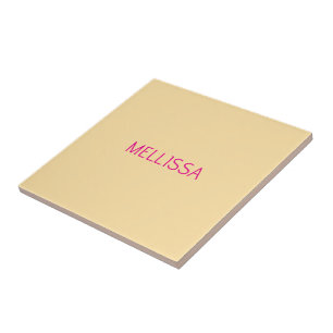 Cream minimalist benutzerdefinierter Name  Fliese
