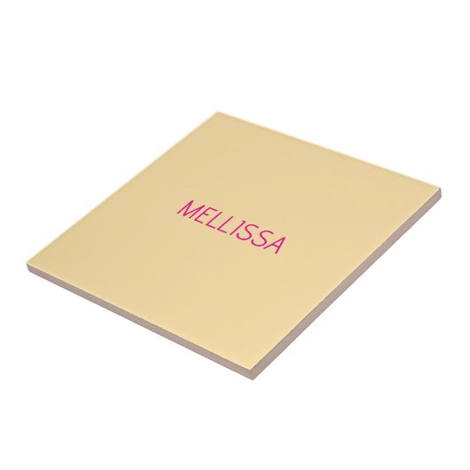Cream minimalist benutzerdefinierter Name  Fliese (Seite)