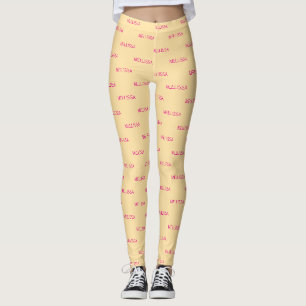 Cream minimalist benutzerdefinierter Name Leggings