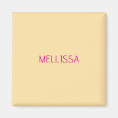 Cream minimalist benutzerdefinierter Name Magnet (Vorne)