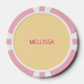 Cream minimalist benutzerdefinierter Name Pokerchips (Vorderseite)