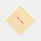 Cream minimalist benutzerdefinierter Name  Serviette (Ecke)