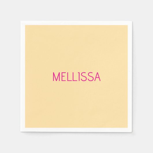 Cream minimalist benutzerdefinierter Name Serviette (Vorderseite)