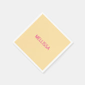 Cream minimalist benutzerdefinierter Name Serviette (Ecke)