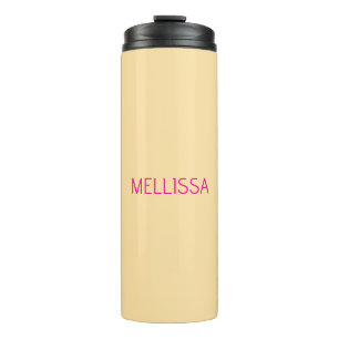 Cream minimalist benutzerdefinierter Name  Thermosbecher
