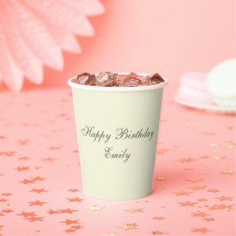 Cream Minimalist Birthday Party Paper Cup Pappbecher