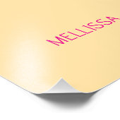 Cream minimalist custom name  fotodruck (Ecke)