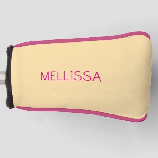 Cream minimalist custom name  golf headcover (Vorderseite)