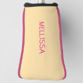 Cream minimalist custom name  golf headcover (Rotieren 90)