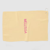 Cream minimalist custom name  golfhandtuch (Horizontal)