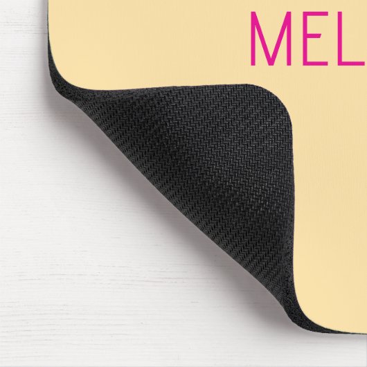 Cream minimalist custom name  mousepad (Ecke)