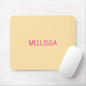 Cream minimalist custom name  mousepad (Mit Mouse)
