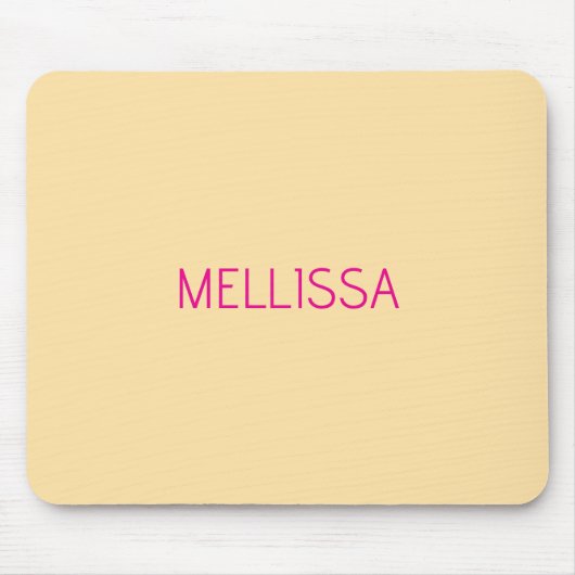 Cream minimalist custom name  mousepad (Vorne)