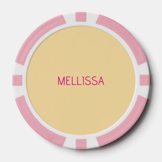 Cream minimalist custom name  pokerchips (Vorderseite)