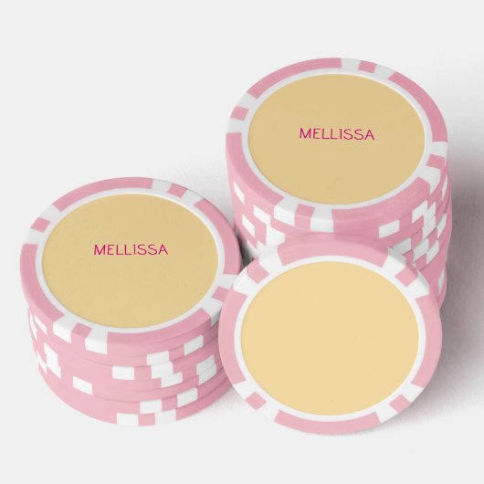 Cream minimalist custom name  pokerchips (Stapel)