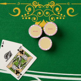 Cream minimalist custom name  pokerchips