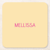 Cream minimalist custom name  rechteckiger pappuntersetzer (Vorderseite)