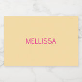 Cream minimalist custom name  schaumweinetikett (Einzelnes Label)