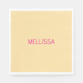 Cream minimalist custom name  serviette (Vorderseite)