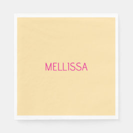 Cream minimalist custom name  serviette