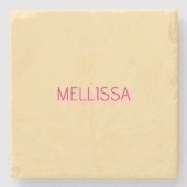 Cream minimalist custom name  steinuntersetzer (Vorderseite)