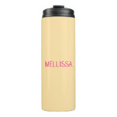 Cream minimalist custom name  thermosbecher (Vorderseite)