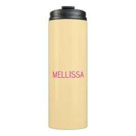 Cream minimalist custom name  thermosbecher