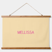 Cream minimalist custom name  wandteppich mit holzrahmen (Vorne)