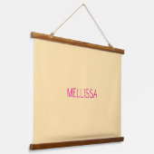 Cream minimalist custom name  wandteppich mit holzrahmen (Gewinkelt)