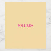 Cream minimalist custom name  weinetikett (Einzelnes Label)