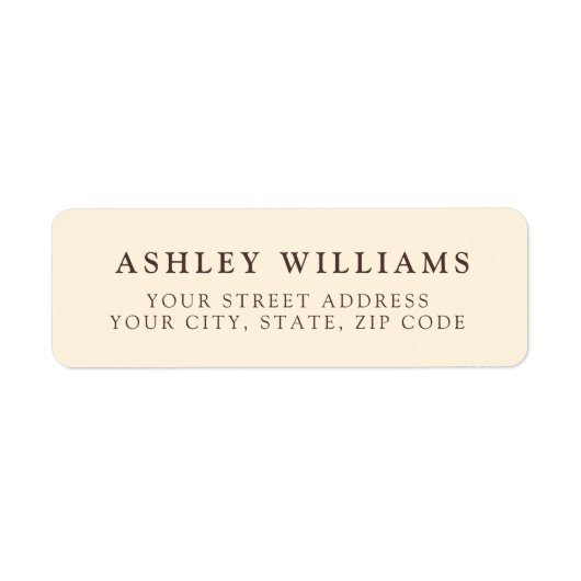 Cream Minimalist Elegant Return Stickers (Vorne)