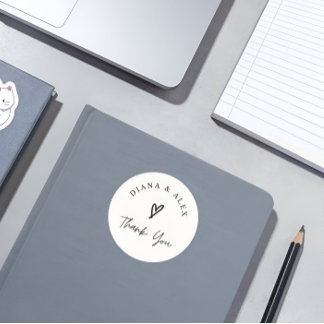 Cream Minimalistisch Modern Vielen Dank für Ihr Ho Runder Aufkleber