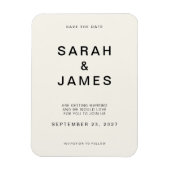 Cream Minimalistisch moderne Hochzeit retten das D Magnet (Vertikal)