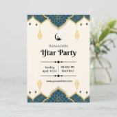 Cream Minimalistisch Ramadan Iftar Party Einladung (Stehend Vorderseite)
