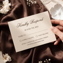 Cream Minimalistische Kalligrafie Hochzeit RSVP
