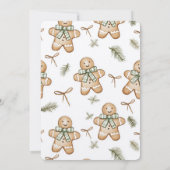 Cream Mint Green Gingerbread Cookies Birthday Einladung (Rückseite)