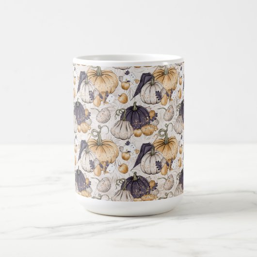 CREAM MIT ORANGE CREAM & LILA PUMPKINS KAFFEETASSE (Mittel)