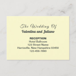 Cream mit Schiefertext Hochzeitsempfang Begleitkarte
