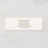Cream Mocha Script Photo Lashes and Brows Mini Visitenkarte (Rückseite)