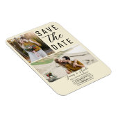 Cream Modern 2 Fotos Save the Date Hochzeit Magnet (Rechte Seite)