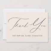 Cream Modern Elegance Wedding Dankeskarte (Vorderseite)