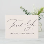 Cream Modern Elegance Wedding Dankeskarte (Stehend Vorderseite)