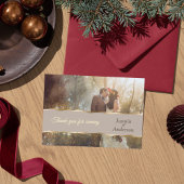 Cream Modern Foto Wedding Danke Card 12x18