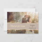 Cream Modern Foto Wedding Danke Card 12x18 (Vorderseite)