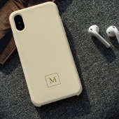 Cream Modern Minimal Elegant Initial Monogram Case-Mate iPhone Hülle